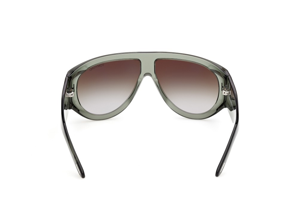 Sunglasses Tom Ford Bronson FT1044 (93B) color verde chiaro lucido shape aviator lenses fumo grad.