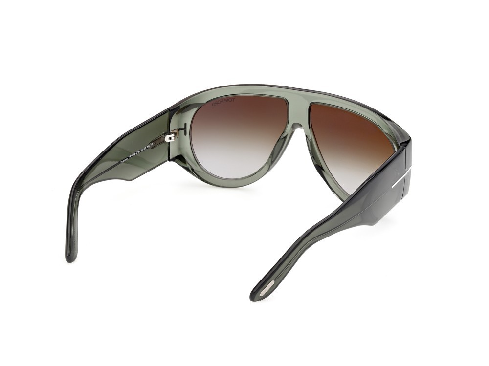 Sunglasses Tom Ford Bronson FT1044 (93B) color verde chiaro lucido shape aviator lenses fumo grad.