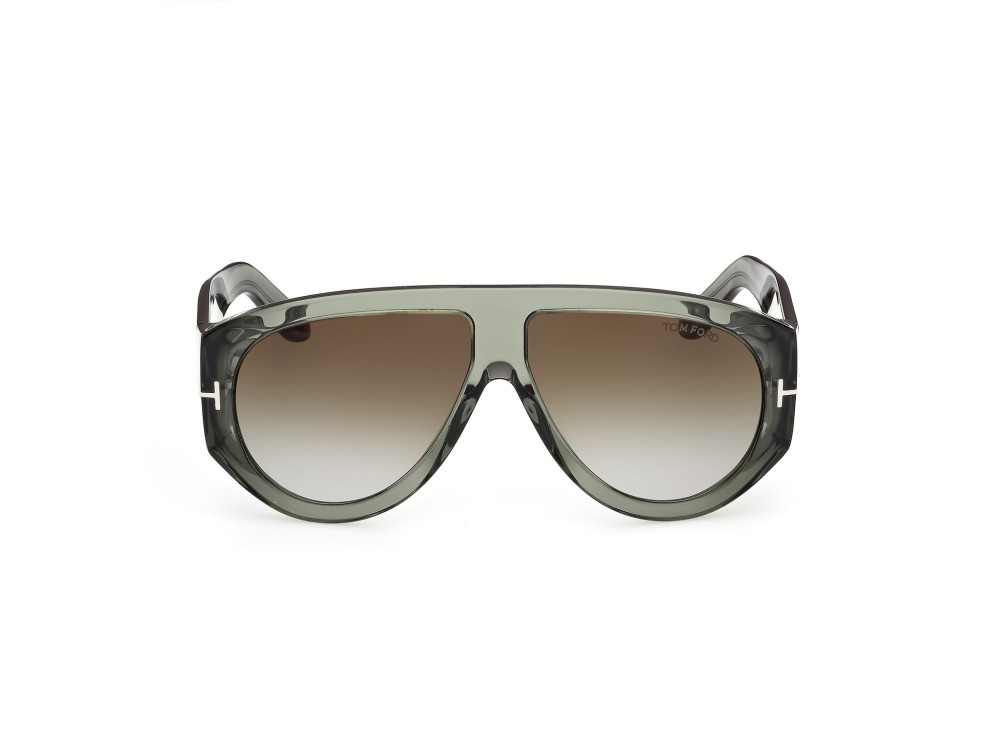 Sunglasses Tom Ford Bronson FT1044 (93B) color verde chiaro lucido shape aviator lenses fumo grad.