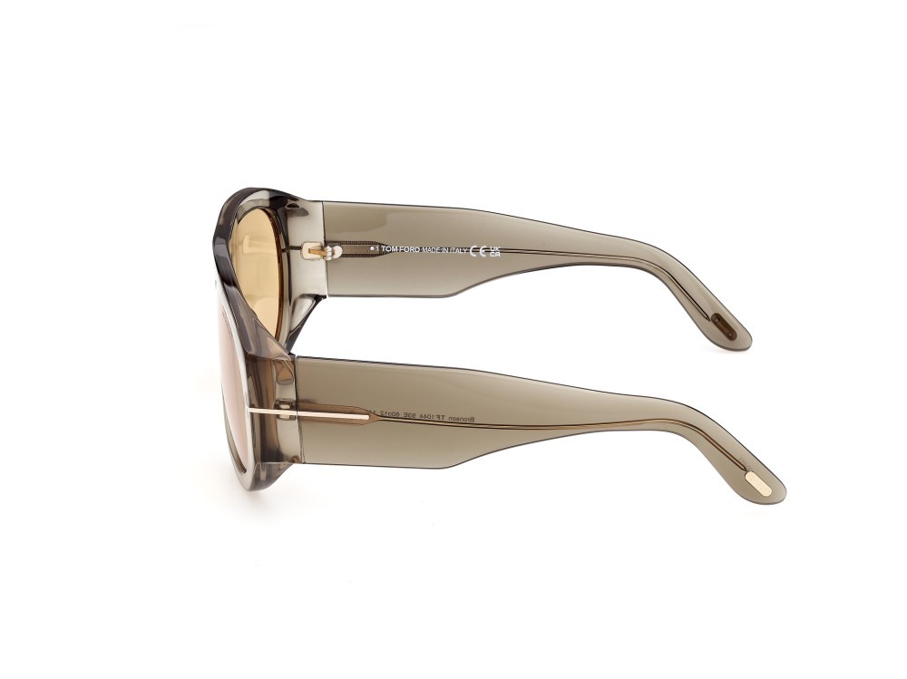 Occhiali da sole Tom Ford Bronson FT1044 (93E) colore verde chiaro lucido forma aviator lenti marrone