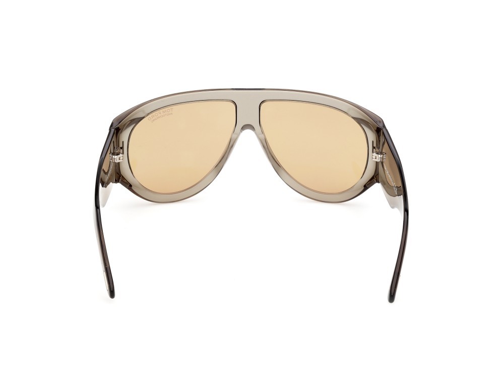 Occhiali da sole Tom Ford Bronson FT1044 (93E) colore verde chiaro lucido forma aviator lenti marrone