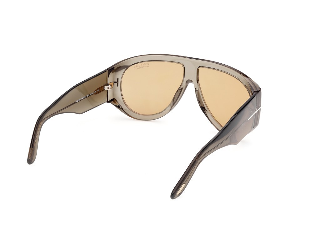 Occhiali da sole Tom Ford Bronson FT1044 (93E) colore verde chiaro lucido forma aviator lenti marrone