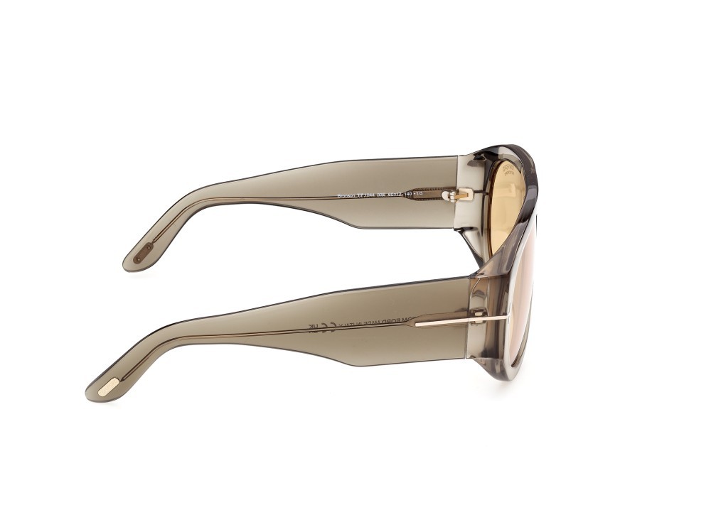 Occhiali da sole Tom Ford Bronson FT1044 (93E) colore verde chiaro lucido forma aviator lenti marrone