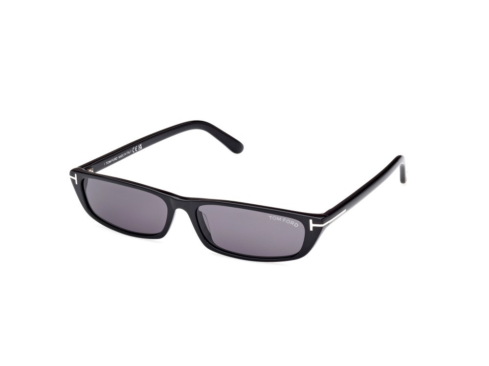 Sonnenbrillen Tom Ford Alejandro FT1058 (01A) farbe nero lucido form rechteckig gläser fumo 