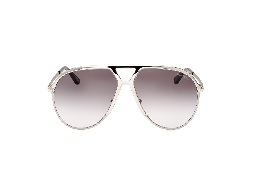 Sonnenbrillen Tom Ford Xavier FT1060 (16B) farbe palladio lucido form aviator gläser fumo grad.