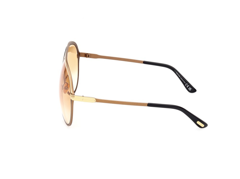 Sunglasses Tom Ford Xavier FT1060 (30F) color oro carico lucido shape aviator lenses marrone grad.