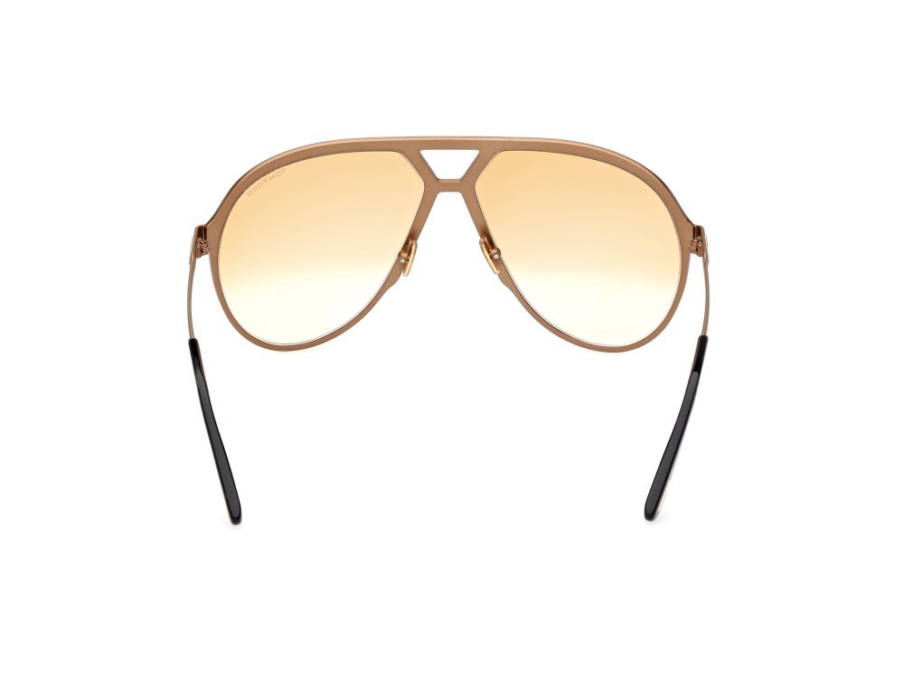 Sunglasses Tom Ford Xavier FT1060 (30F) color oro carico lucido shape aviator lenses marrone grad.