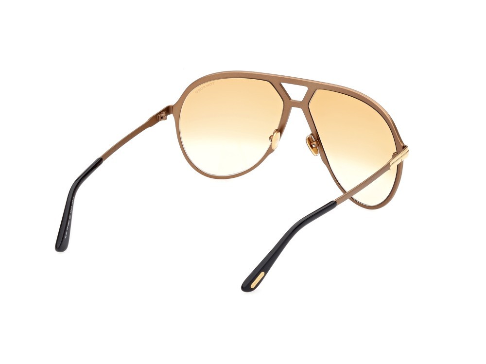 Sunglasses Tom Ford Xavier FT1060 (30F) color oro carico lucido shape aviator lenses marrone grad.