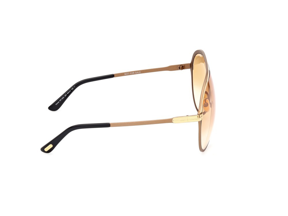 Sunglasses Tom Ford Xavier FT1060 (30F) color oro carico lucido shape aviator lenses marrone grad.