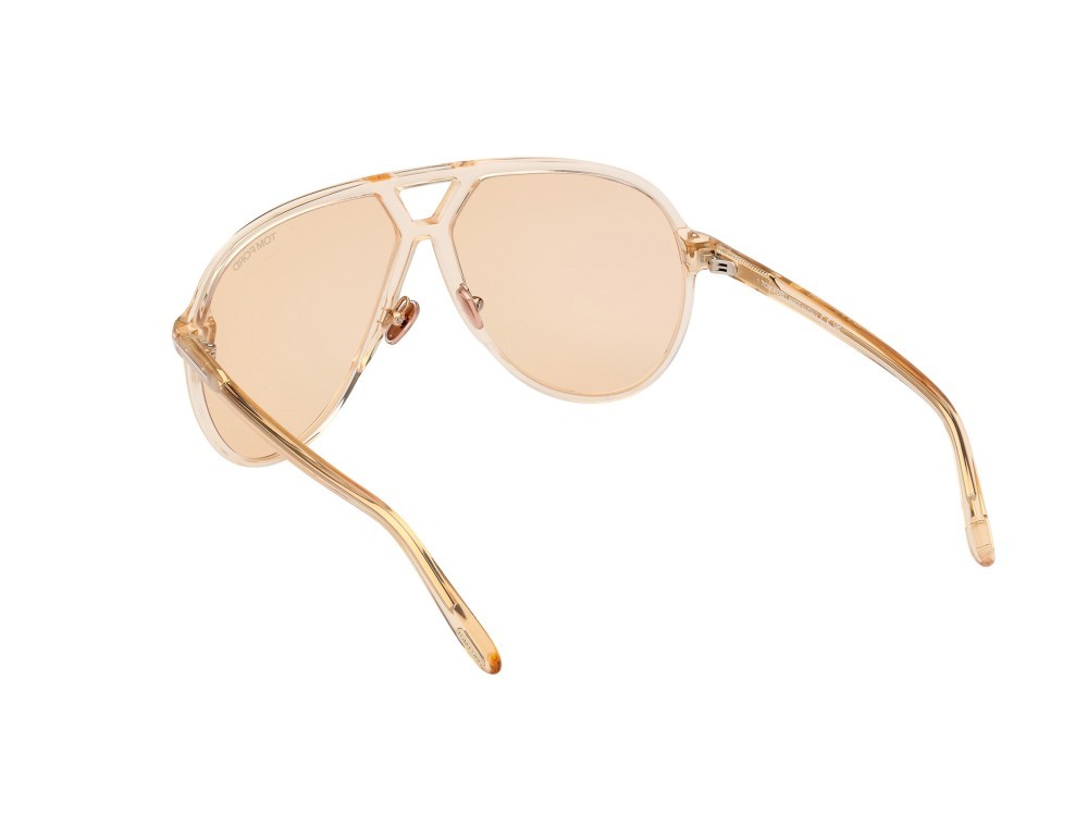 Sonnenbrillen Tom Ford Bertrand FT1061 (45E) farbe marrone chiaro lucido form aviator gläser marrone