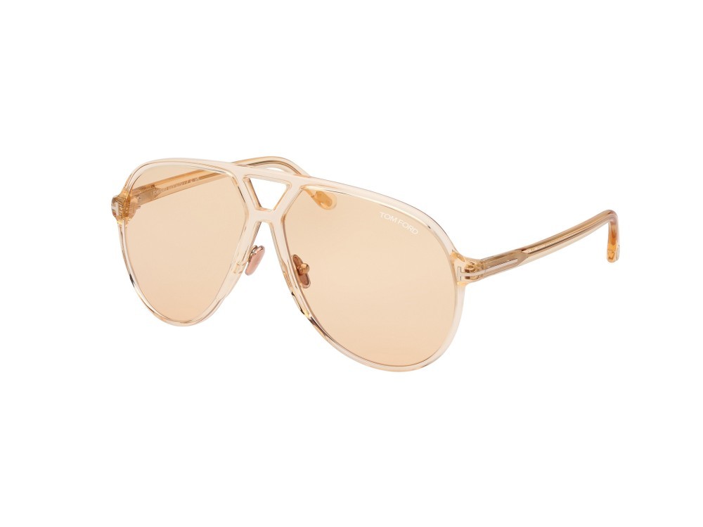 Sonnenbrillen Tom Ford Bertrand FT1061 (45E) farbe marrone chiaro lucido form aviator gläser marrone