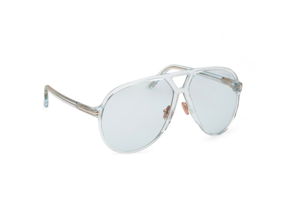 Sonnenbrillen Tom Ford Bertrand FT1061 (84V) farbe azzurro lucido form aviator gläser blu
