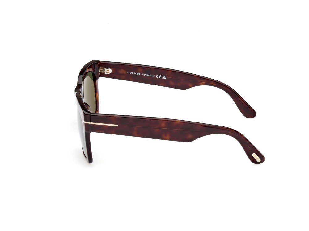 Occhiali da sole Tom Ford Nico-02 FT1062 (52N) colore avana scura forma quadrato lenti verde