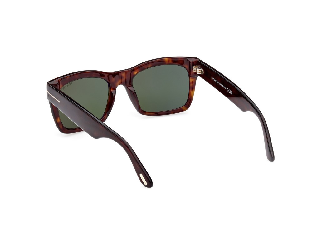 Occhiali da sole Tom Ford Nico-02 FT1062 (52N) colore avana scura forma quadrato lenti verde