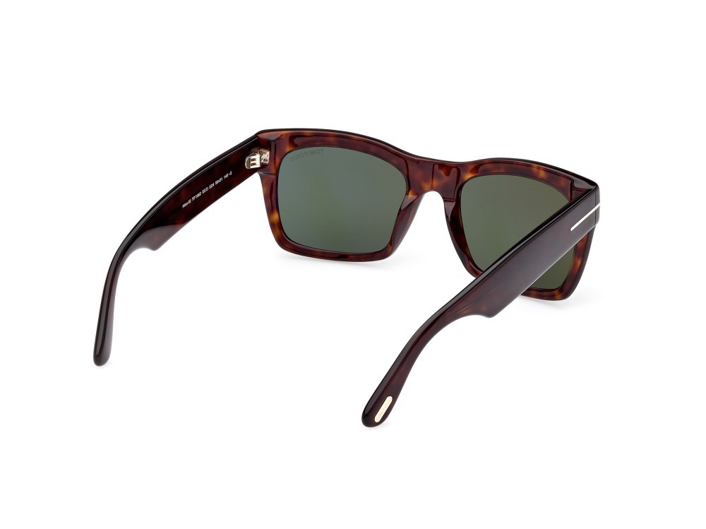 Occhiali da sole Tom Ford Nico-02 FT1062 (52N) colore avana scura forma quadrato lenti verde