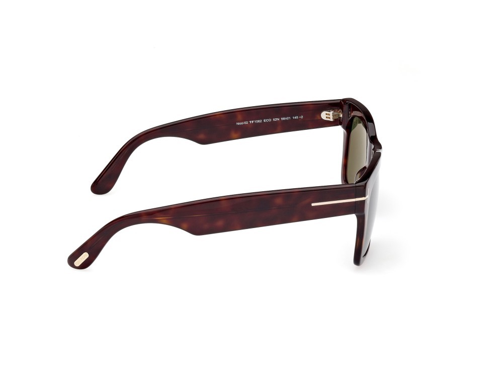 Occhiali da sole Tom Ford Nico-02 FT1062 (52N) colore avana scura forma quadrato lenti verde