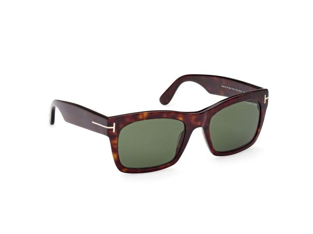 Occhiali da sole Tom Ford Nico-02 FT1062 (52N) colore avana scura forma quadrato lenti verde