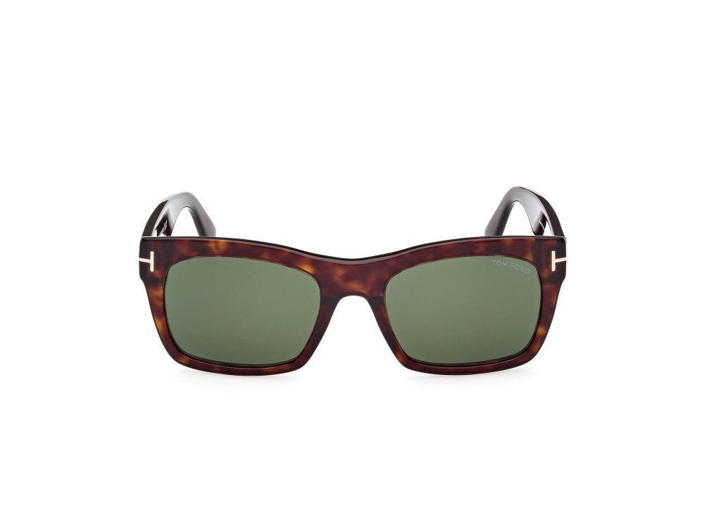 Occhiali da sole Tom Ford Nico-02 FT1062 (52N) colore avana scura forma quadrato lenti verde