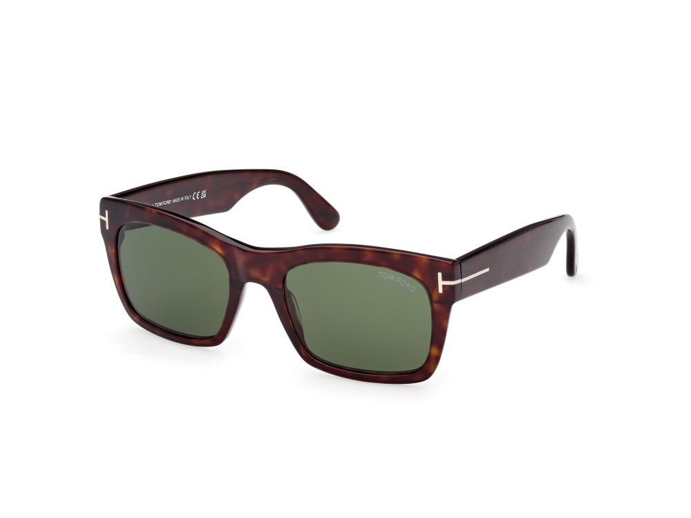 Occhiali da sole Tom Ford Nico-02 FT1062 (52N) colore avana scura forma quadrato lenti verde