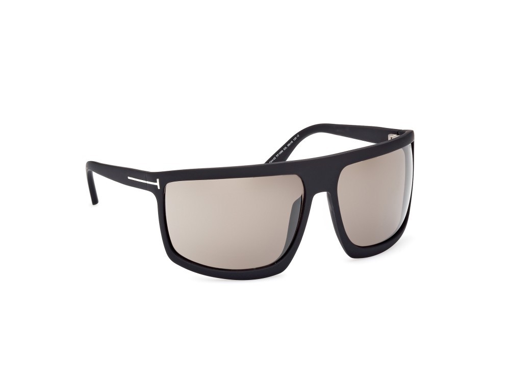 Sonnenbrillen Tom Ford Clint-02 FT1066 (02L) farbe nero opaco form maske gläser roviex specchiato