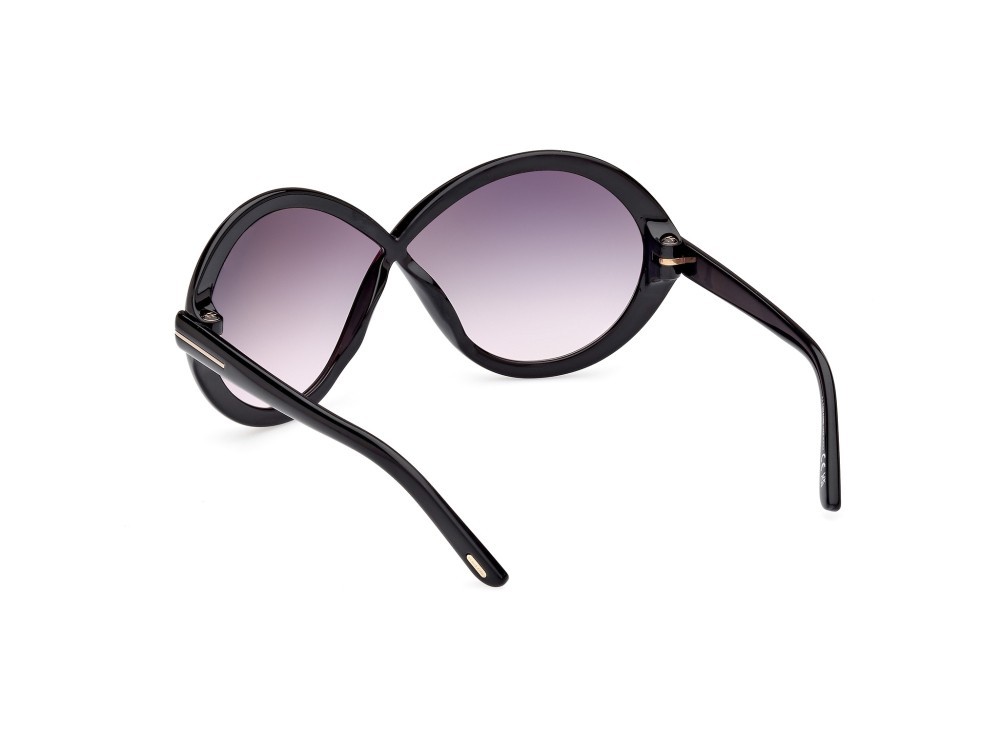 Sunglasses Tom Ford Jada FT1070 (01B) color nero lucido shape butterfly lenses fumo grad.