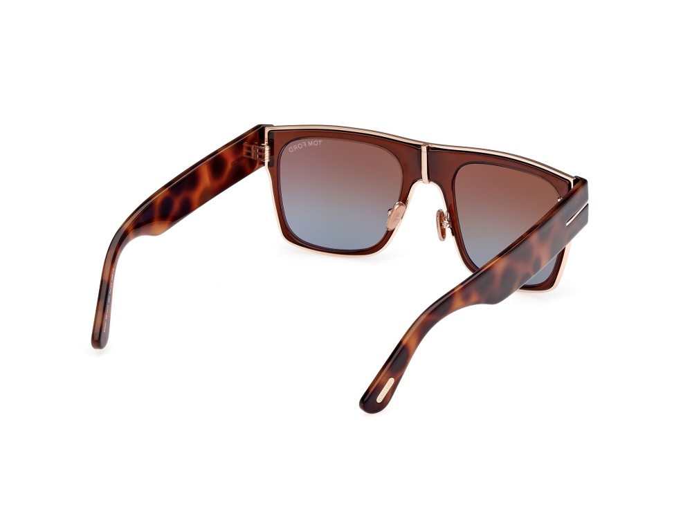 Sonnenbrillen Tom Ford Edwin FT1073 (48F) farbe marrone scuro lucido form quadratisch gläser marrone grad.