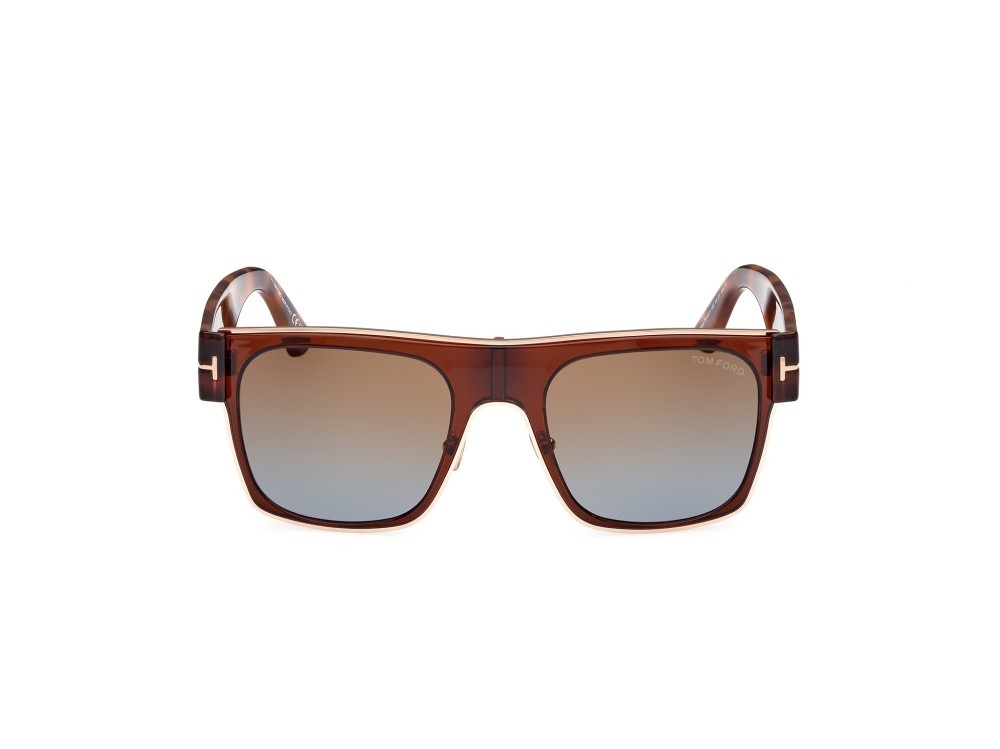 Sonnenbrillen Tom Ford Edwin FT1073 (48F) farbe marrone scuro lucido form quadratisch gläser marrone grad.