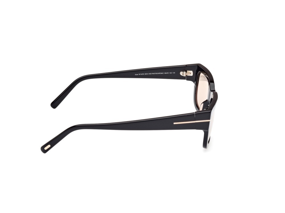 Sonnenbrillen Tom Ford Ezra FT1075 (01E) farbe nero lucido form rechteckig gläser marrone