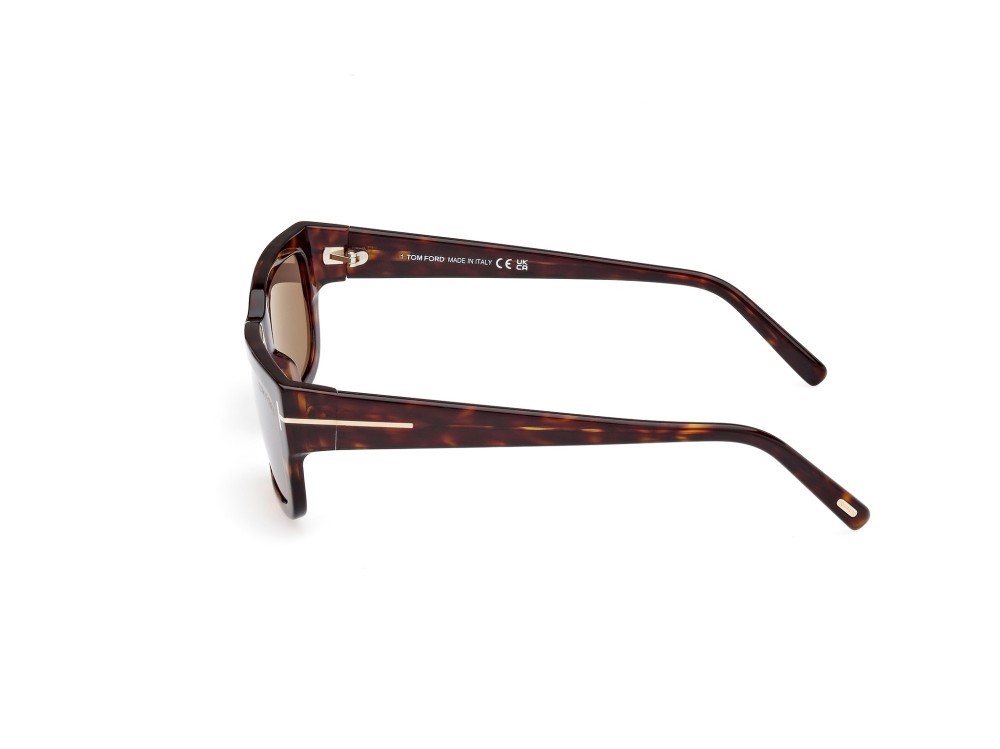 Sonnenbrillen Tom Ford Ezra FT1075 (52L) farbe avana scura form rechteckig gläser roviex specchiato