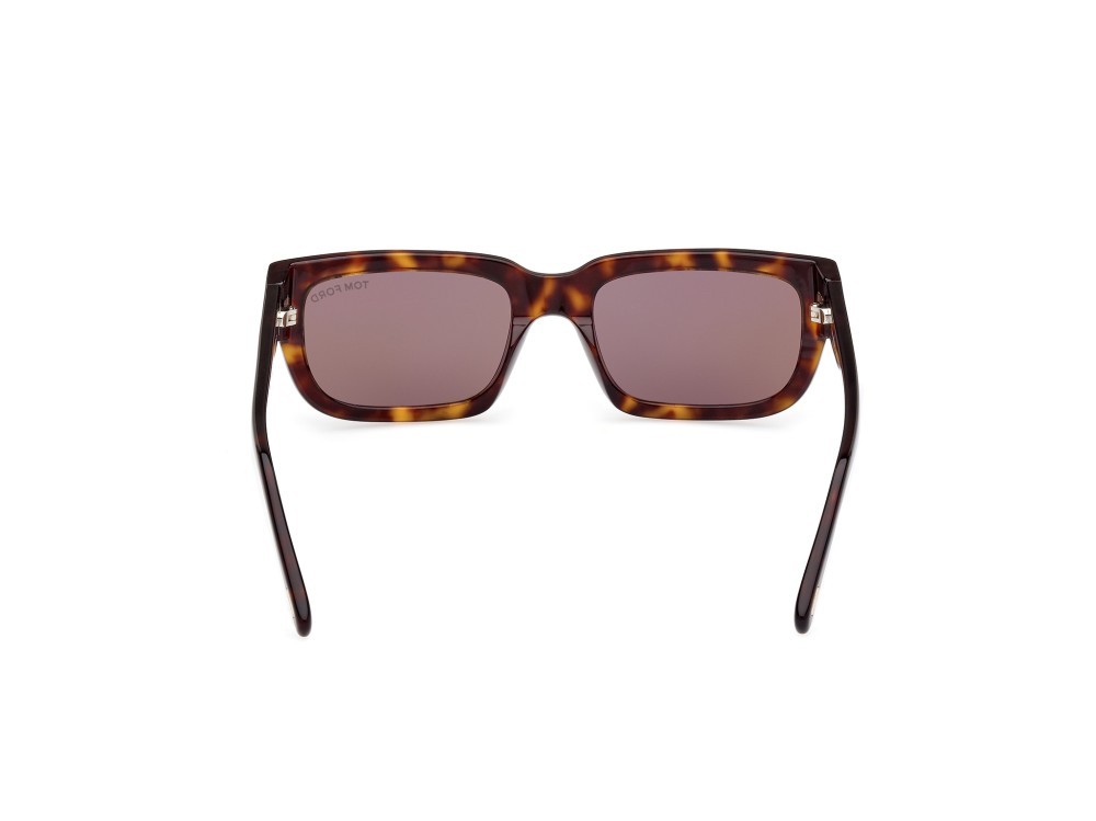 Sonnenbrillen Tom Ford Ezra FT1075 (52L) farbe avana scura form rechteckig gläser roviex specchiato