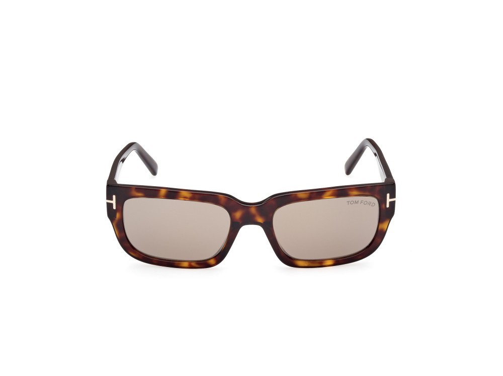 Sonnenbrillen Tom Ford Ezra FT1075 (52L) farbe avana scura form rechteckig gläser roviex specchiato