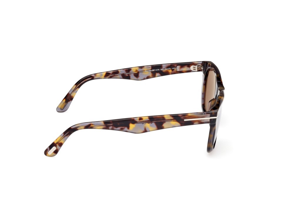Sonnenbrillen Tom Ford Kendel FT1076 (55L) farbe avana colorata form quadratisch gläser roviex specchiato