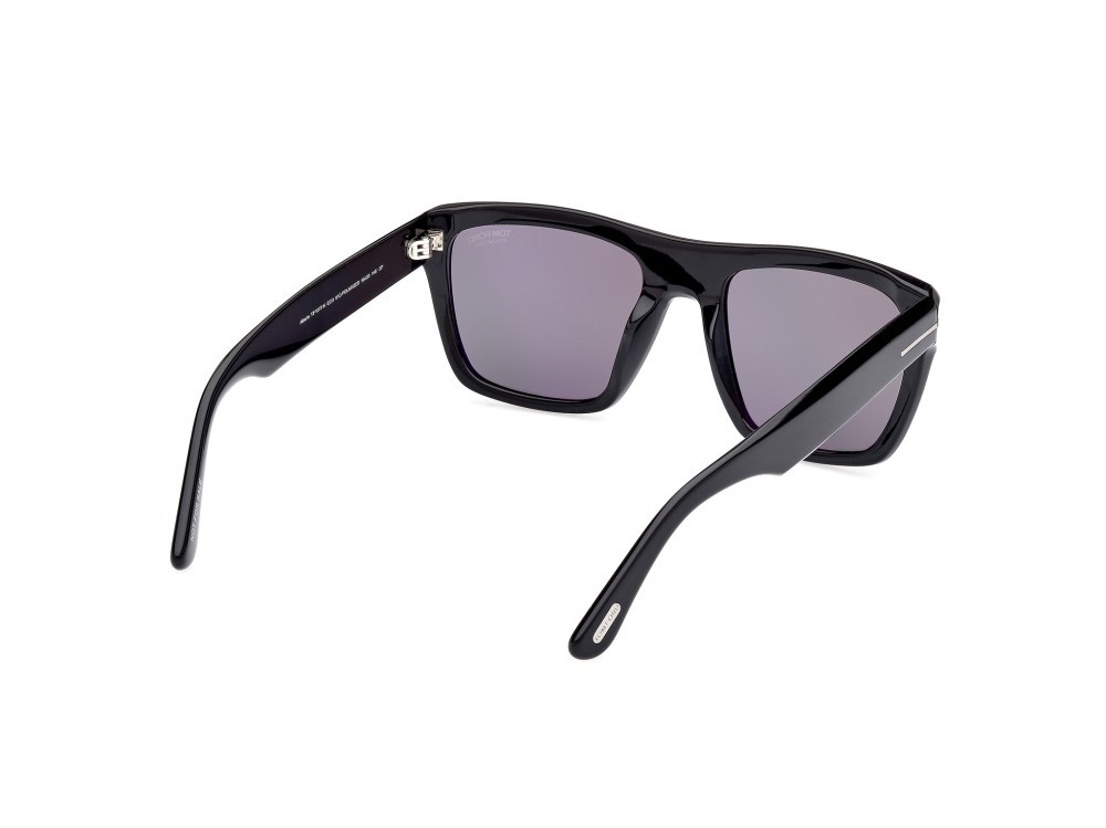 Sonnenbrillen Tom Ford Alberto FT1077-N (01D) farbe nero lucido form quadratisch gläser fumo polar.