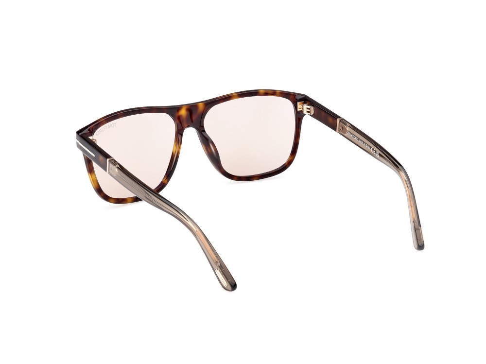 Sonnenbrillen Tom Ford Frances FT1081 (52E) farbe avana scura form quadratisch gläser marrone