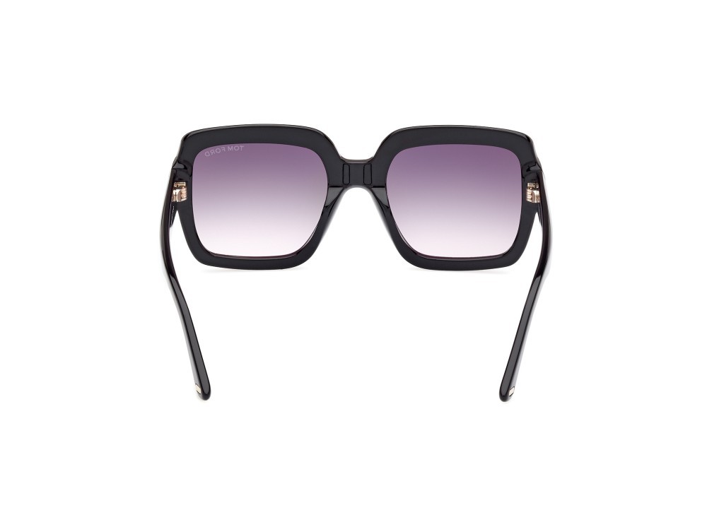 Sunglasses Tom Ford Kaia FT1082 (01B) color nero lucido shape square lenses fumo grad.