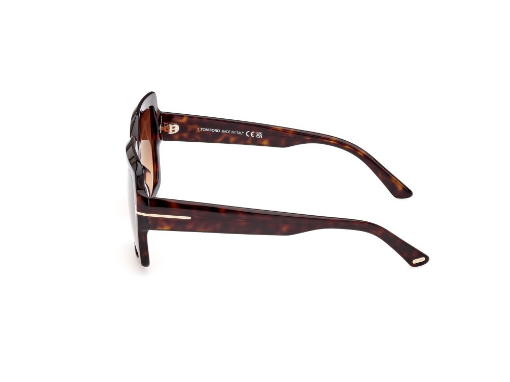 Sunglasses Tom Ford Kaia FT1082 (52F) color avana scura shape square lenses marrone grad.