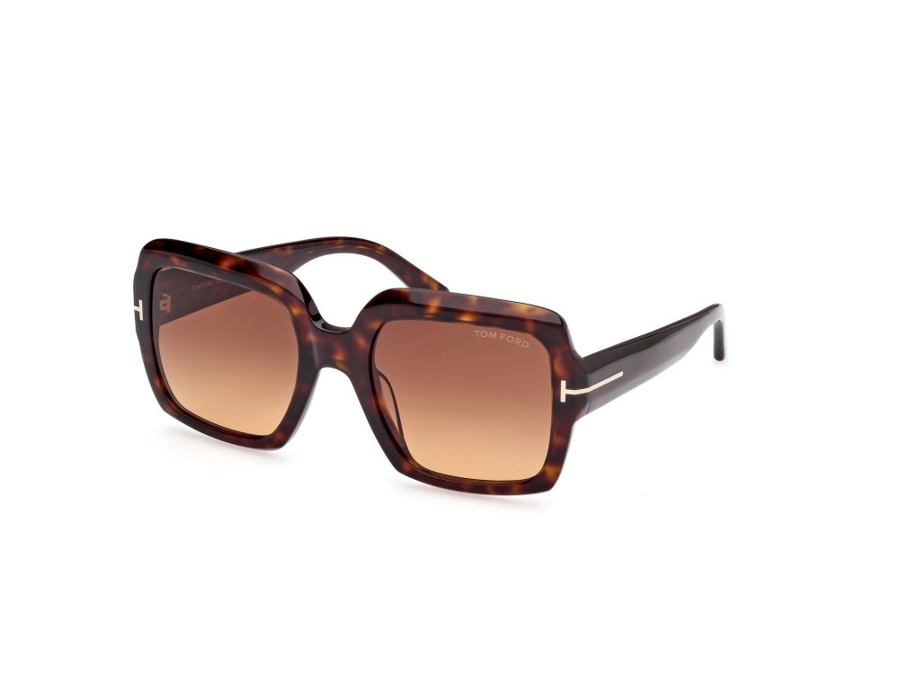 Sunglasses Tom Ford Kaia FT1082 (52F) color avana scura shape square lenses marrone grad.