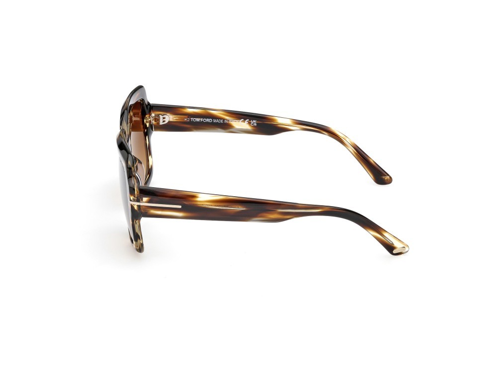 Sunglasses Tom Ford Kaia FT1082 (55F) color avana colorata shape square lenses marrone sfumato