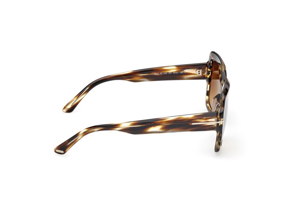 Sunglasses Tom Ford Kaia FT1082 (55F) color avana colorata shape square lenses marrone sfumato