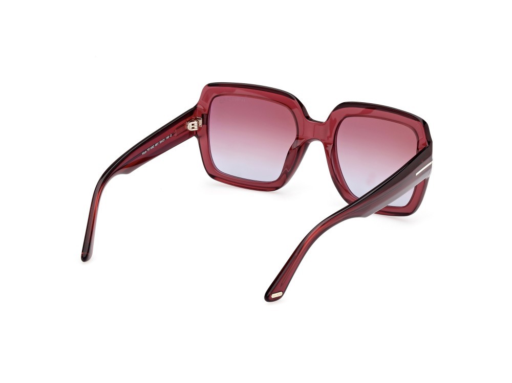 Sonnenbrillen Tom Ford Kaia FT1082 (66Y) farbe rosso lucido form quadratisch gläser viola 