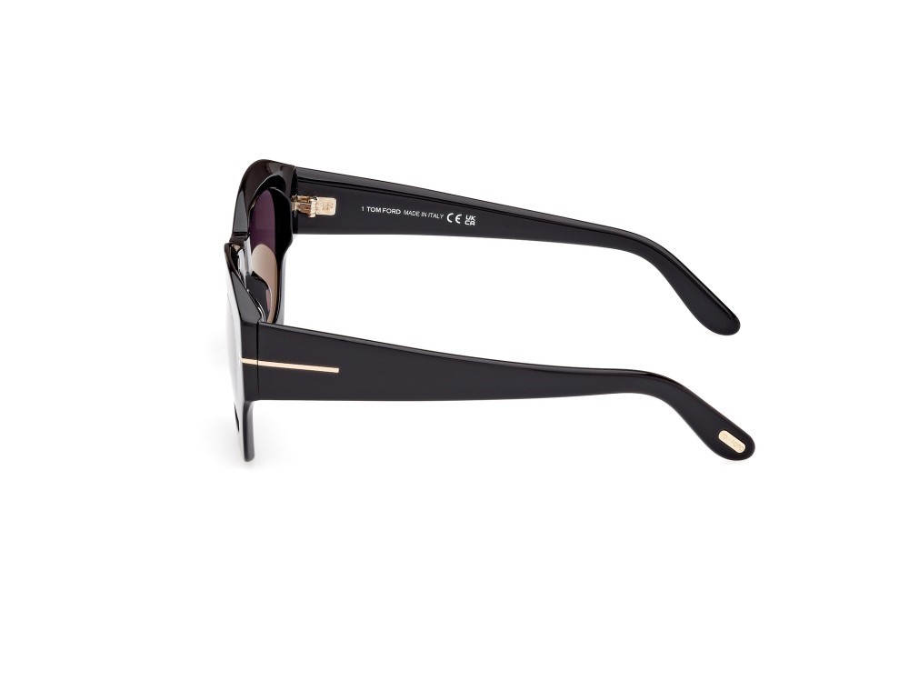 Sonnenbrillen Tom Ford Guilliana FT1083 (01A) farbe nero lucido form geometrisch gläser fumo