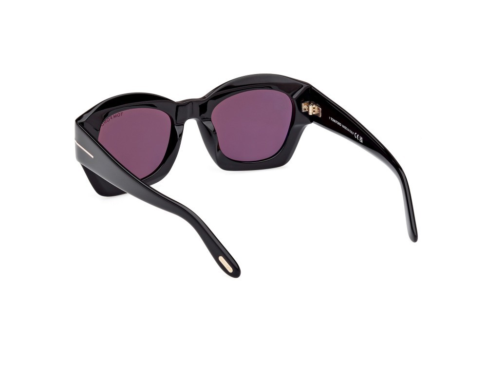 Sonnenbrillen Tom Ford Guilliana FT1083 (01A) farbe nero lucido form geometrisch gläser fumo