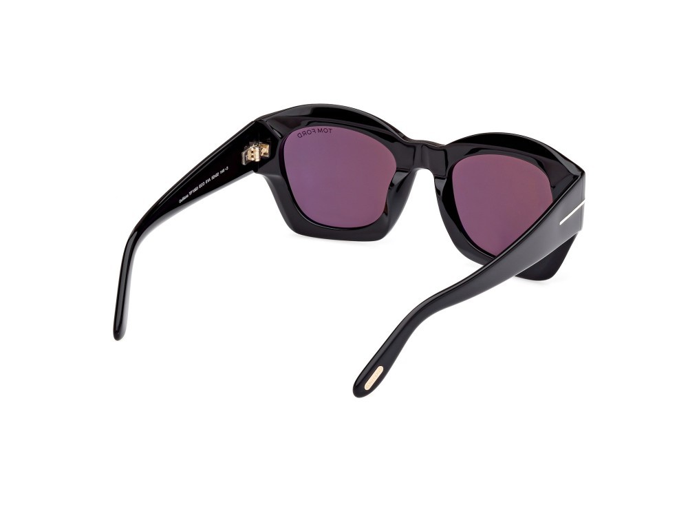 Sonnenbrillen Tom Ford Guilliana FT1083 (01A) farbe nero lucido form geometrisch gläser fumo