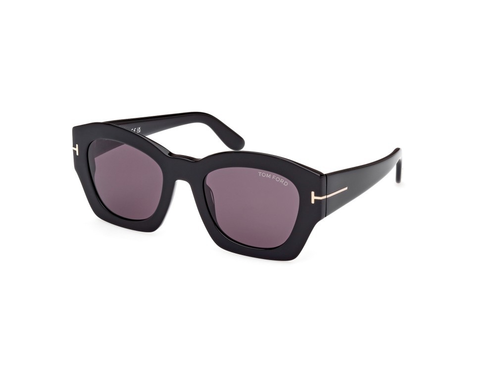 Sonnenbrillen Tom Ford Guilliana FT1083 (01A) farbe nero lucido form geometrisch gläser fumo