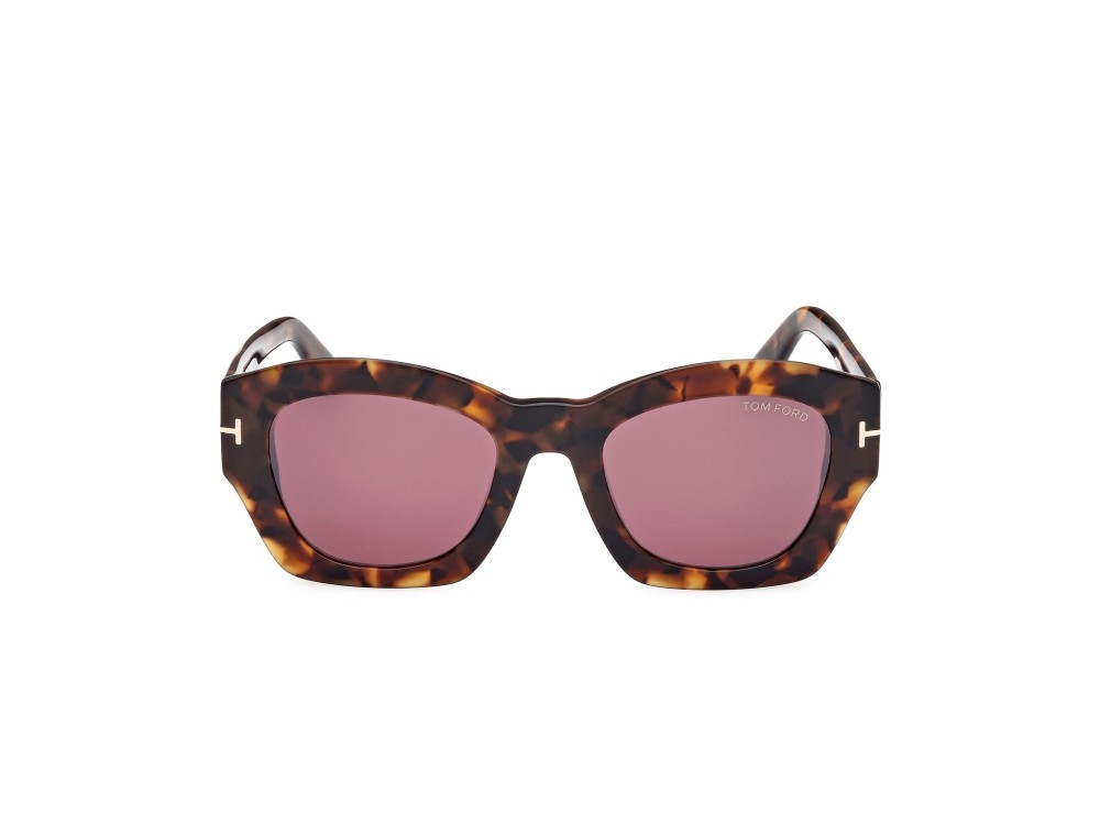 Sonnenbrillen Tom Ford Guilliana FT1083 (52T) farbe avana scura form geometrisch gläser bordeaux grad.