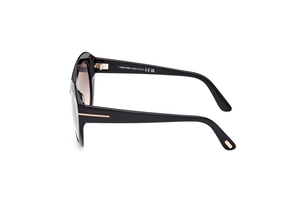 Sonnenbrillen Tom Ford Guinevere FT1084 (01B) farbe nero lucido form schmetterling gläser fumo grad.