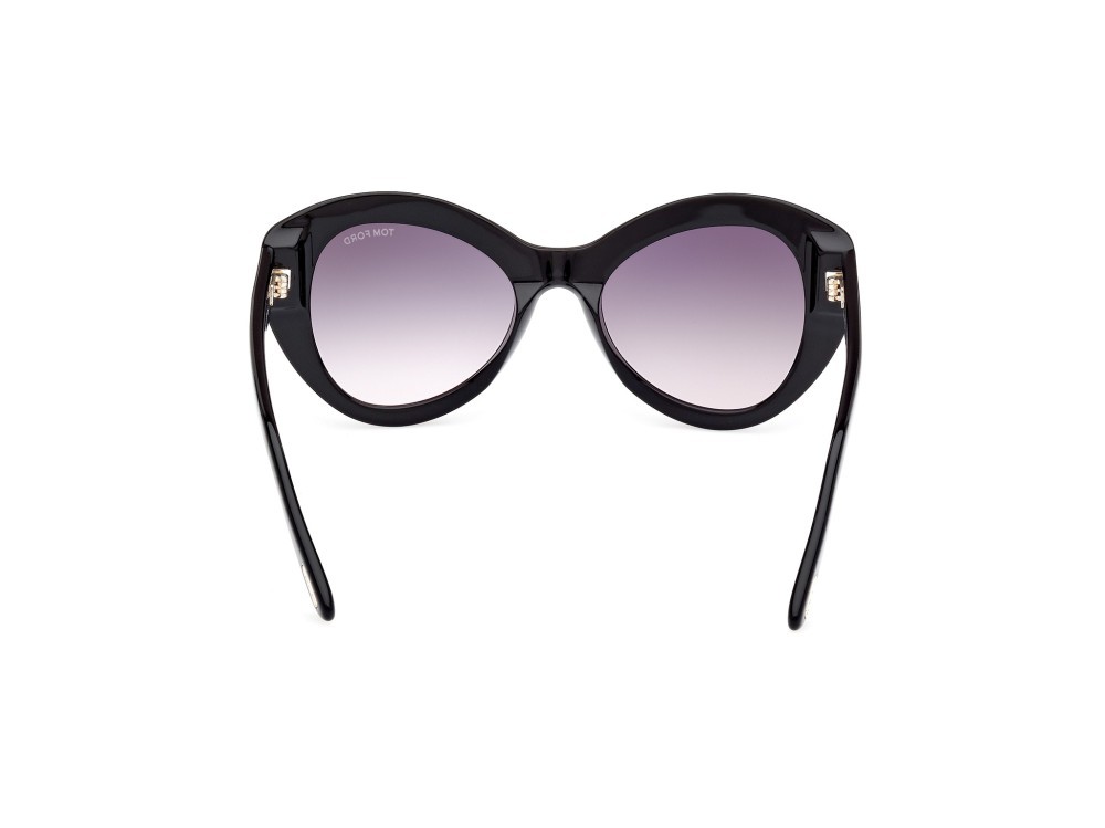 Sonnenbrillen Tom Ford Guinevere FT1084 (01B) farbe nero lucido form schmetterling gläser fumo grad.