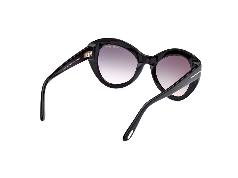 Sonnenbrillen Tom Ford Guinevere FT1084 (01B) farbe nero lucido form schmetterling gläser fumo grad.