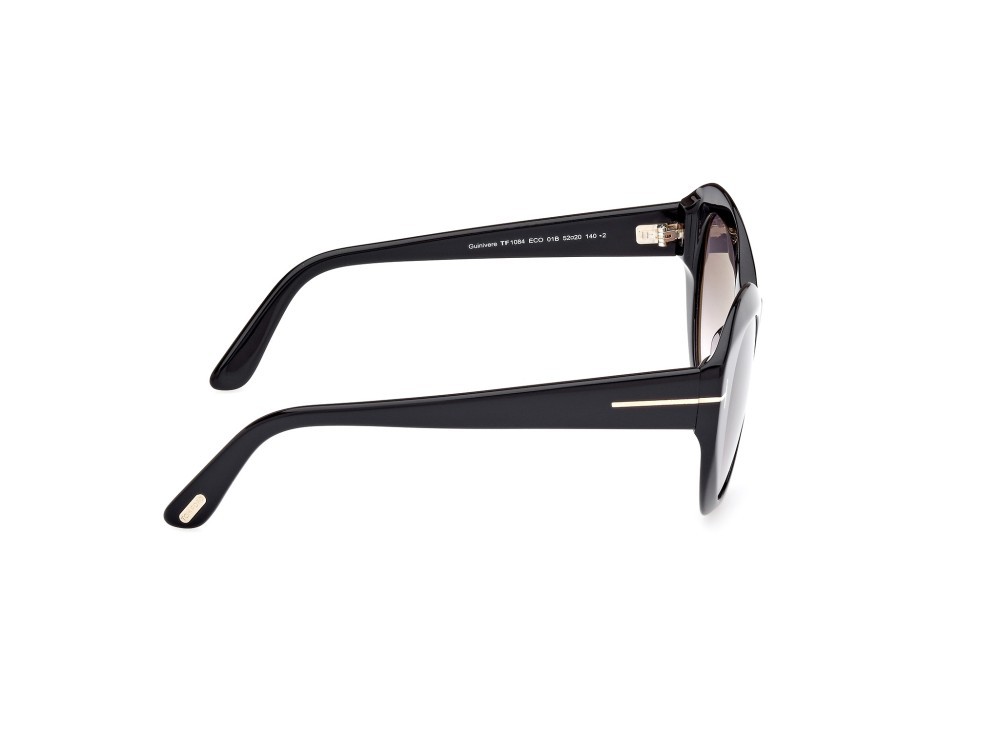Sonnenbrillen Tom Ford Guinevere FT1084 (01B) farbe nero lucido form schmetterling gläser fumo grad.