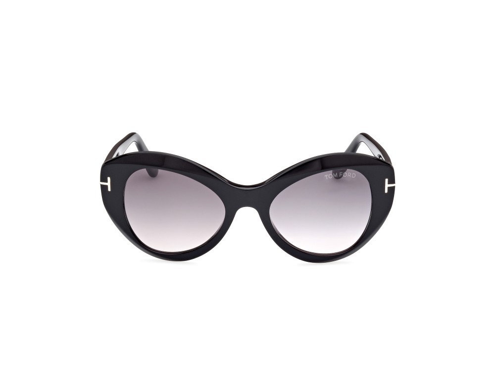 Sonnenbrillen Tom Ford Guinevere FT1084 (01B) farbe nero lucido form schmetterling gläser fumo grad.